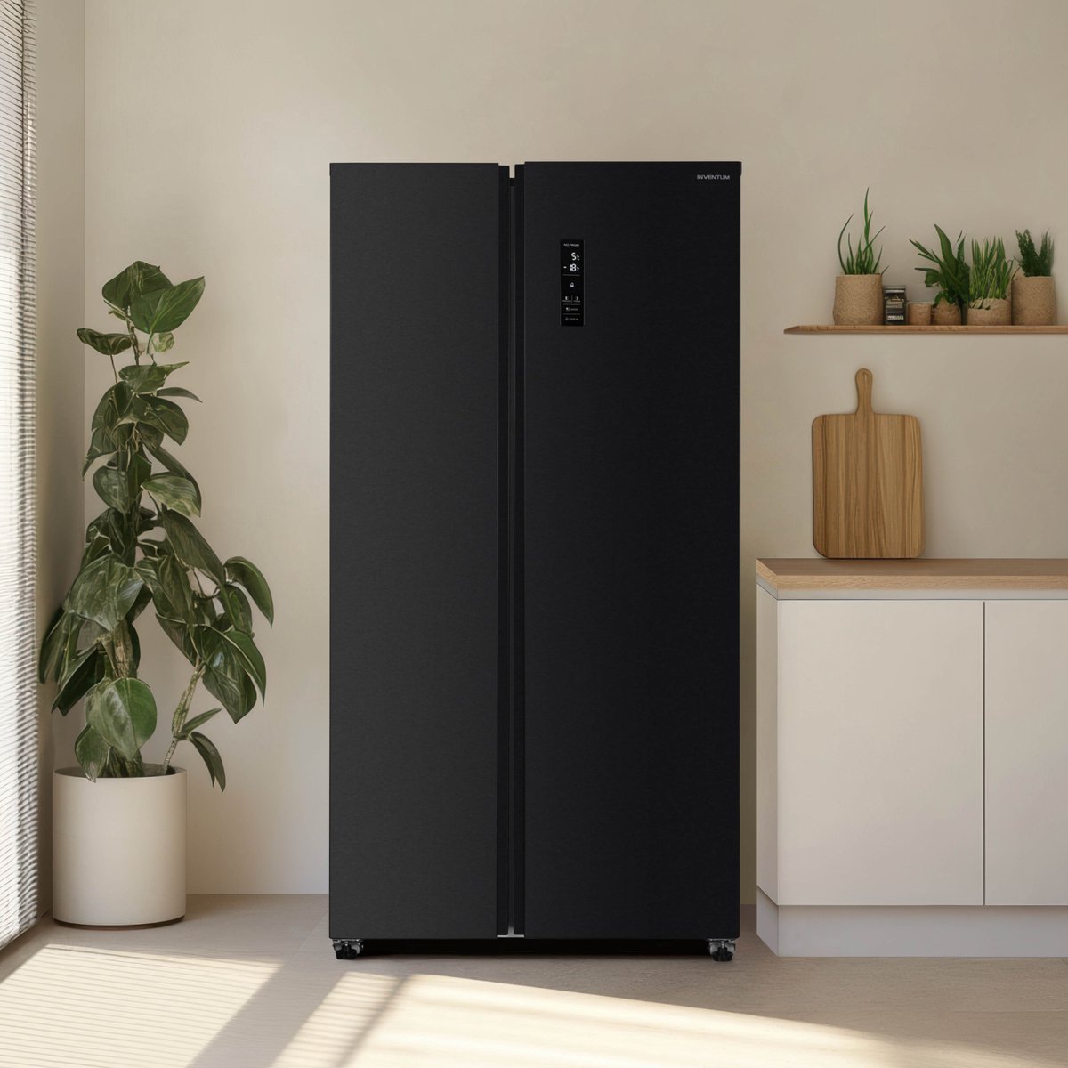 Inventum SKV0180B No Frost energiezuinige Amerikaanse koelkast - 532 liter - Digitaal display - Superkoelen - Supervriezen - Deuralarm - 2 deuren - Zwart — afbeelding 3