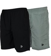 2-Pack Donnay - Micro Fibre Short (Ian) - Sportbroek - Heren - Black/Jungle green (549) - maat L