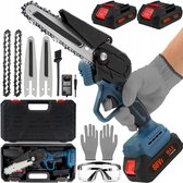 Bol.com 6 inch draadloze kettingzaag 2x 21V 1500 mAh oplaadbare mini -kettingzaag met batterij elektrische zagen voor snijden vo... aanbieding