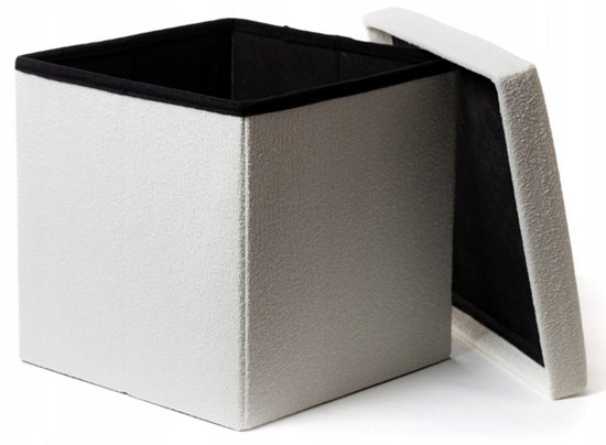 Opbergpoef Wit 38 x 38 x 38 cm