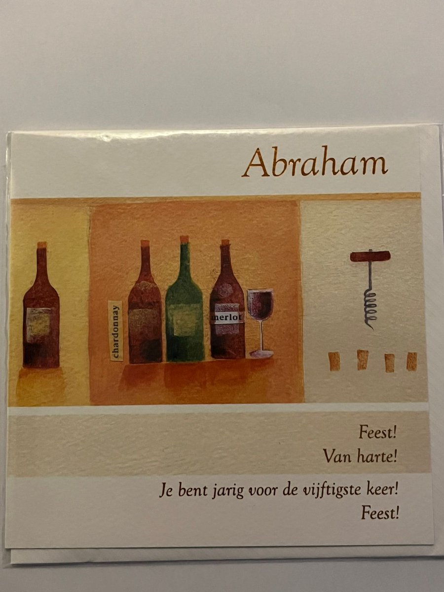 Set van 2 wenskaarten – Abraham & Sarah (50 jaar) – met enveloppen - Happycards Kraft Luxe wenskaart met envelop