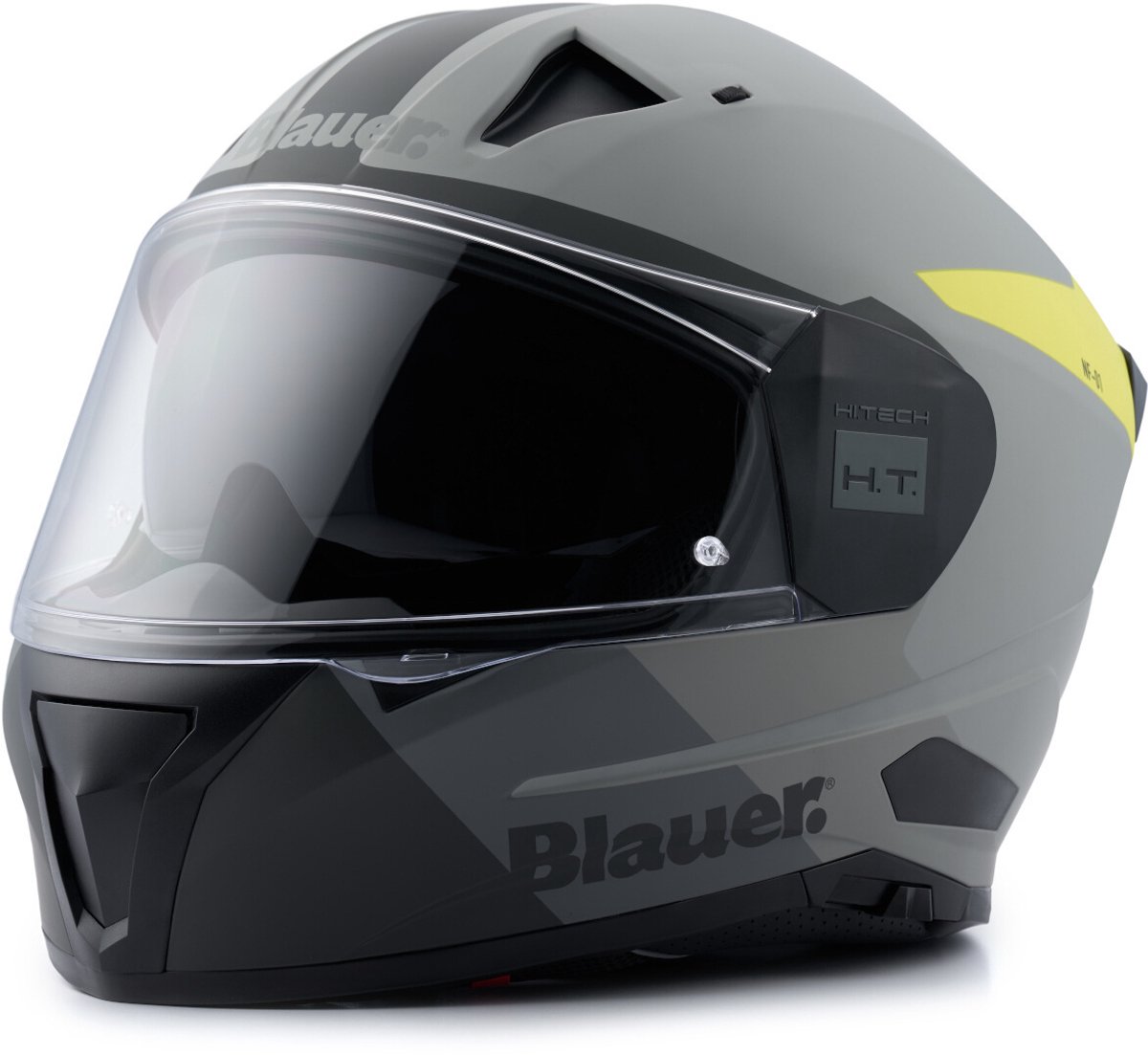 Blauer Naca NF01B Mat Grijs Geel Integraalhelm - Maat XXL - Helm