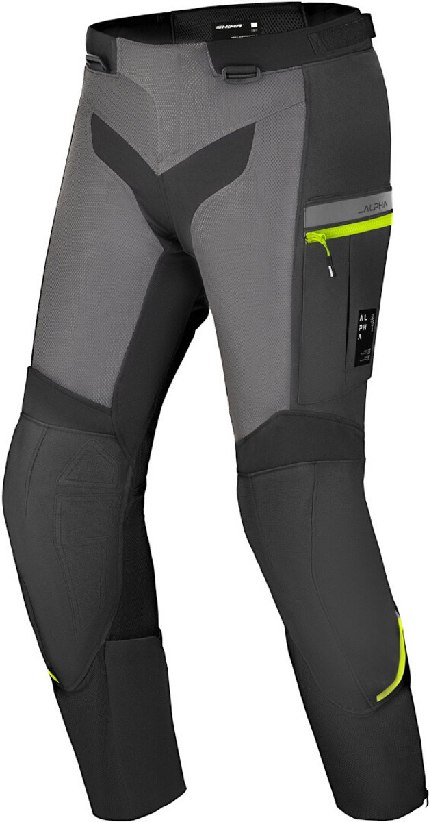 SHIMA Alpha Waterproof Zwart Grijs Geel Textiele Motorbroek - Broek