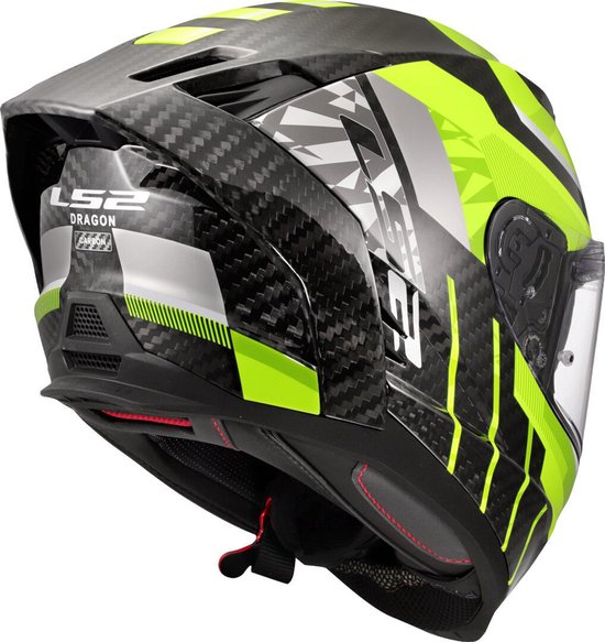 Casque LS2 Dragon Trax FF807 jaune fluo taille XL