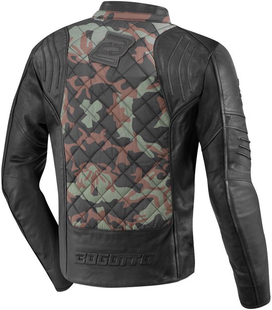 Bogotto Radic Leren / Textiele Motorjas Groen - Maat 4XL - Jas