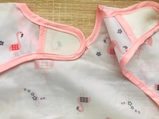 Slabbetje Peuter 2 t/m 3 jaar - lange mouwen met brede opvangbak - Roze Flamingo - kliederschort - verfschort van Qukel — afbeelding 3