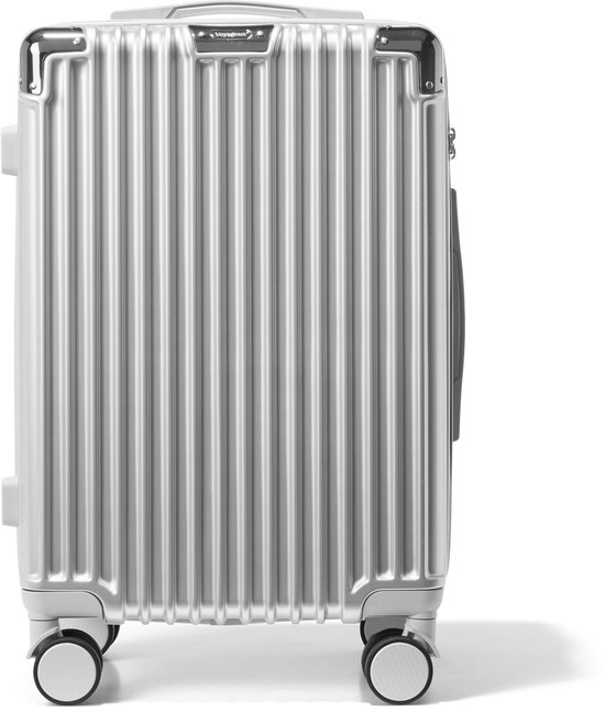 Voyagoux® - Handbagage Reiskoffer - 38L - Koffers - Trolley - Reiskoffer met wielen – Zilver
