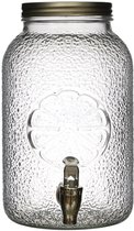 Cook Concept Drankdispenser met kraantje - 3.8 liter - glas - limonadetap - waterdispenser - D15 x H26 cm - Cocktail Lounge serie