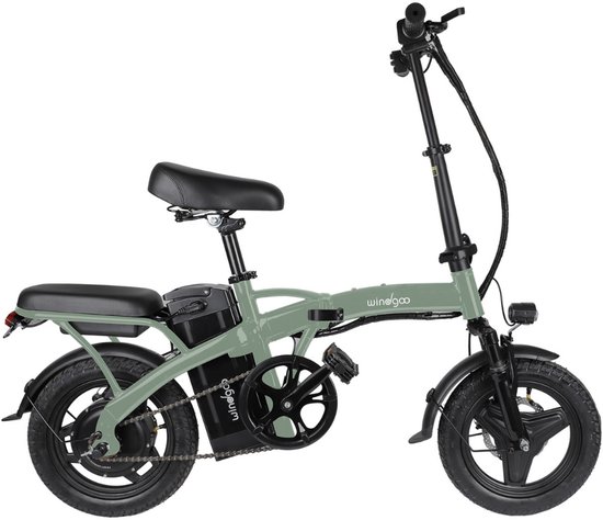 Windgoo B22 Elektrische Vouwfiets - Rijklaar Geleverd - Windgoo Smart-app - 14 Inch - 250W Motor - 30 km Actieradius - Mechanische Schijfremmen - Legergroen