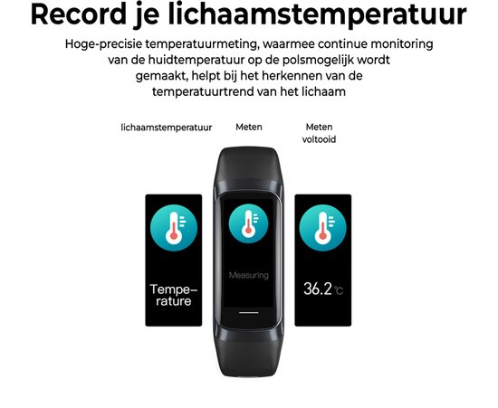 Evy24 Activity Tracker Amoled - Stappenteller - Bloedruk - Hartslagmeter - Slaapmonitor - Saturatiemeter – Sporthorloge - Smartwatch - Activity Tracker - Zwart