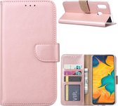 Ntech Portemonnee hoesje met Pasjesruimte voor Samsung Galaxy A30 - Rose Goud