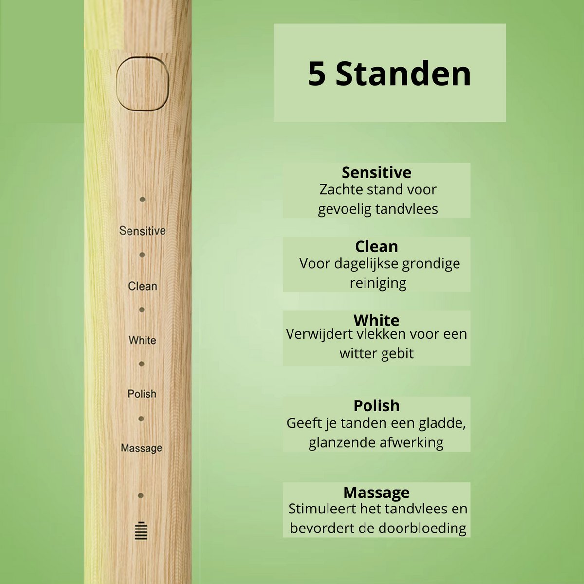 Verduurzaamdiscounter Bamboe Elektrische Tandenborstel met 5 Standen - afbeelding 2