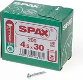 Spax Spaanplaatschroef cilinderkop verzinkt T-Star T20 4.5x30mm (per 200 stuks)