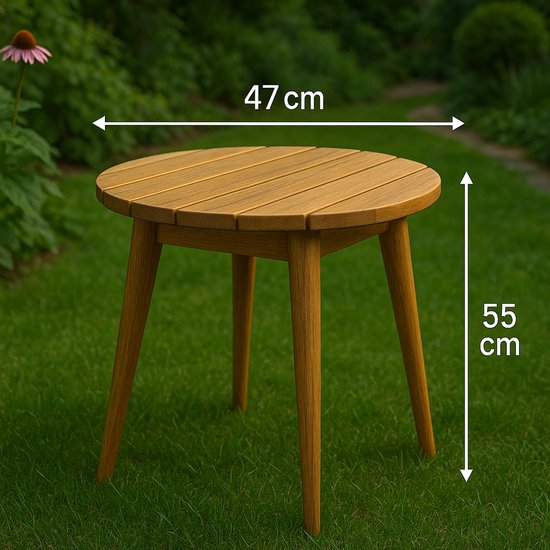 ZEECER Ronde Buitentafel 35,5 Cm - Moderne Metalen Terrastafel Met Bloemdesign, Draagbaar & Roestbestendig