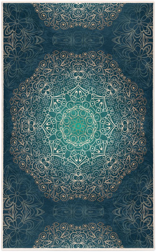 De Groen Home Badmat 80x120 - HARMONIE COLLECTIE Mandala edition - Zachte wc mat - Toiletmat - Badkamermat voor badkamer - Badmatten
