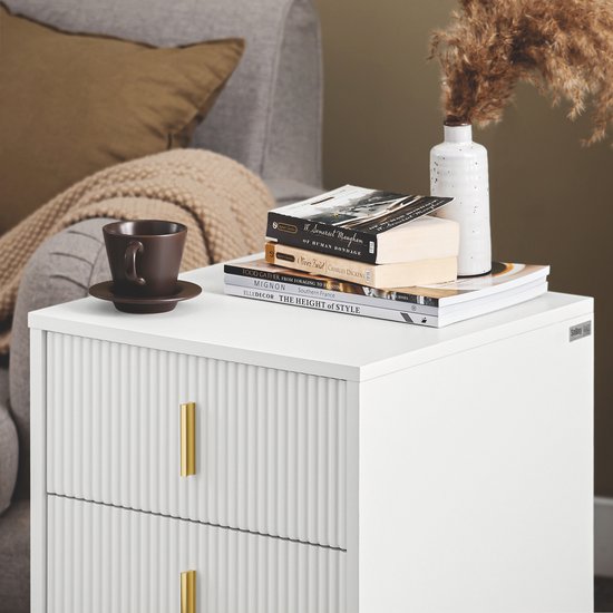 Sobuy Nachtkastje Met 3 Laden Nachtkastje Bijzettafel Bijzettafel Voor Woonkamer Slaapkamer Kantoor Zwart L40xh63xp40 Cm Fbt115 L Sch