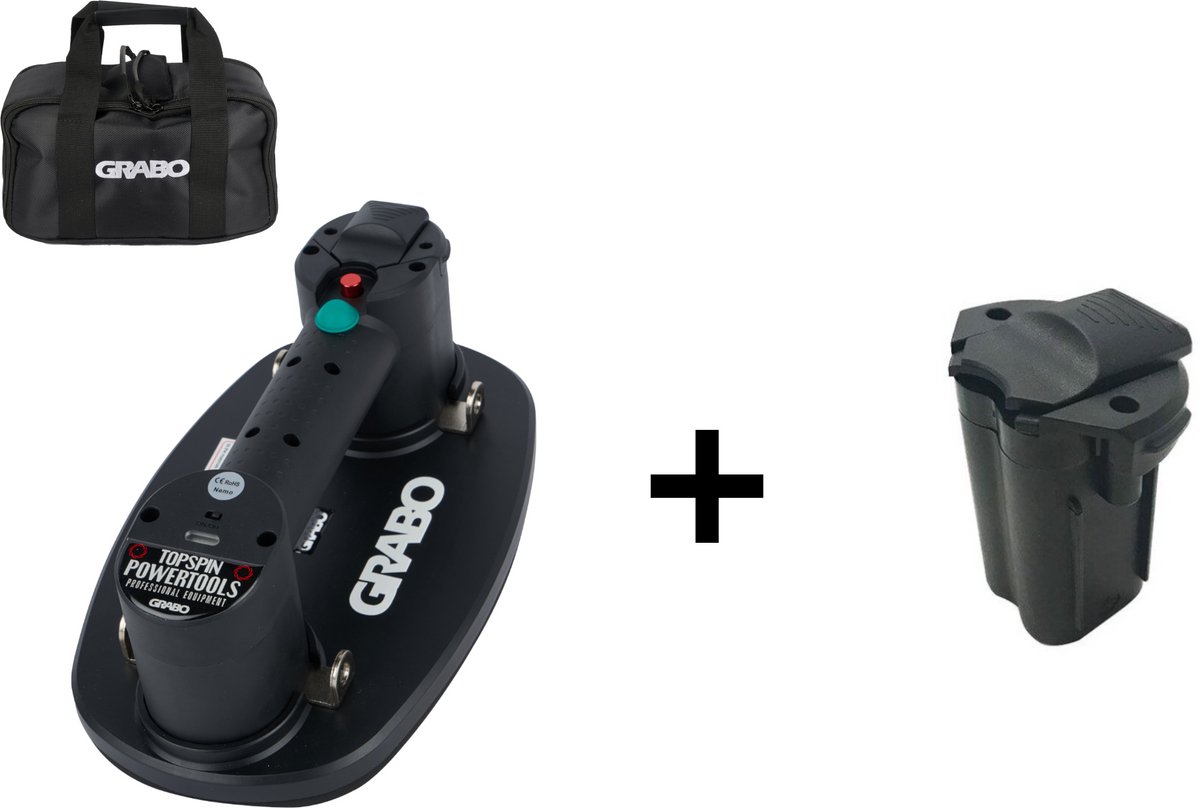 GRABO Plus in Tas + extra GRABO accu - Elektrische draagbare vacuümzuiger - Handgereedschap - Hefvermogen 120 kg