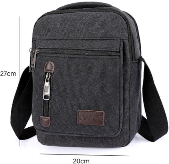FANDARE Uniseks Messenger Bag Canvas Satchel College Bag Outdoor Reizen