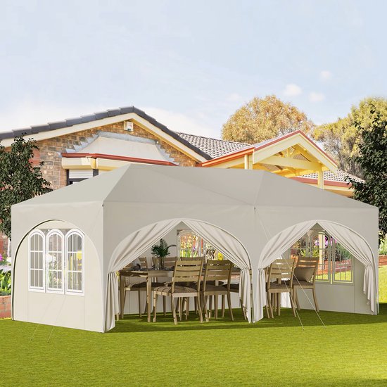 Deuba Set 2 Zijwanden 3x2m Paviljoen Partytent Tuinpaviljoen Tuintent Waterafstotend Zijraam Rits Blauw