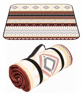 ZYLARO picknickdeken, 200x200cm, XXL, picknickdeken waterdicht wasbaar, draagbare stranddeken zandvrij, voor camping, park, tuin, strand, picknick, wandelen, barbecue, boho-patroon