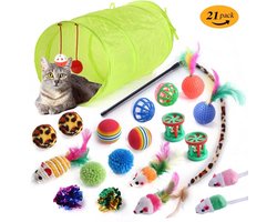 Nixnix® - Speelgoedset katten - 21 delig - Kat speelgoed set - Kitten - Kat - Muis