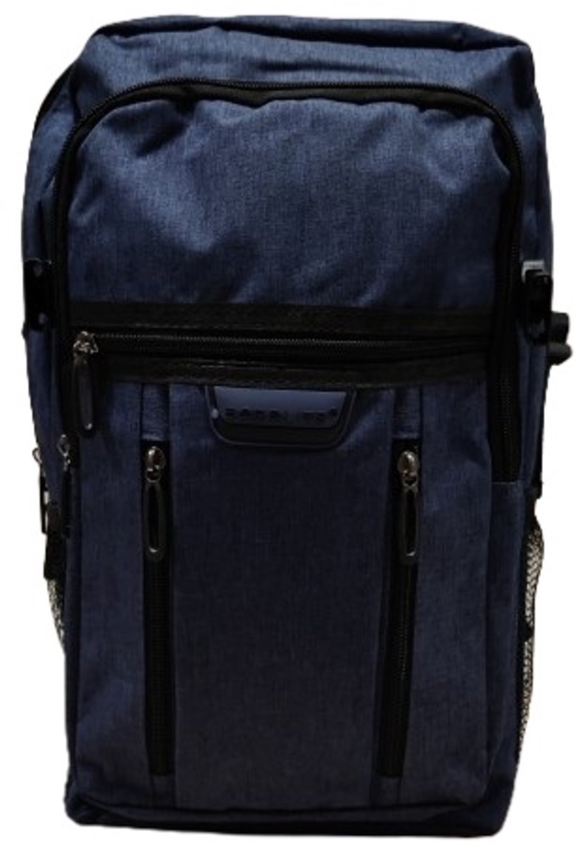 Rugtas- Rugzak-Reistas- Under Seat tas- Past onder een vliegtuigstoel-40x25x20 cm. Slechts 475 gram-Weekendtas met 4 vakken- Blauw