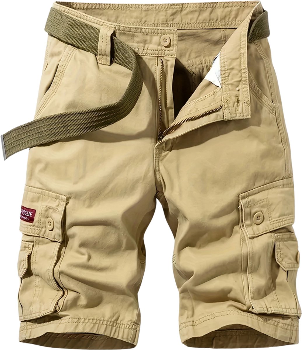 Livano Korte Broek Heren Cargobroek Spijkerbroek met Zakken Volwassenen Jongens Shorts Creme
