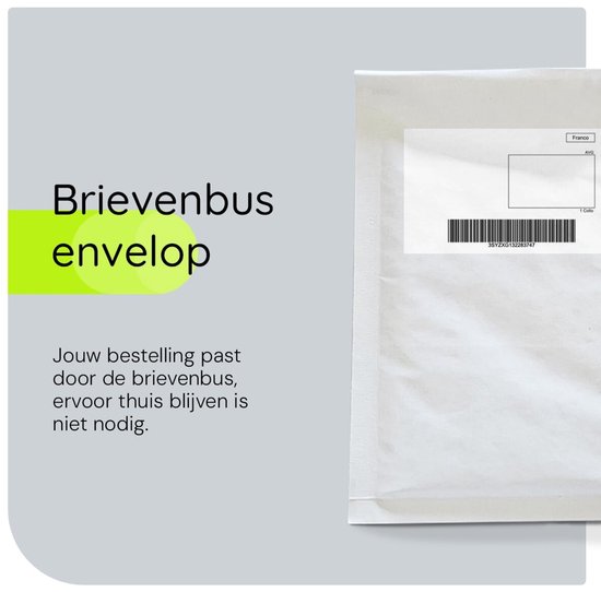 Enveloppe de boîte aux lettres avec vignette d'adresse et de code-barres, prête pour l'expédition.