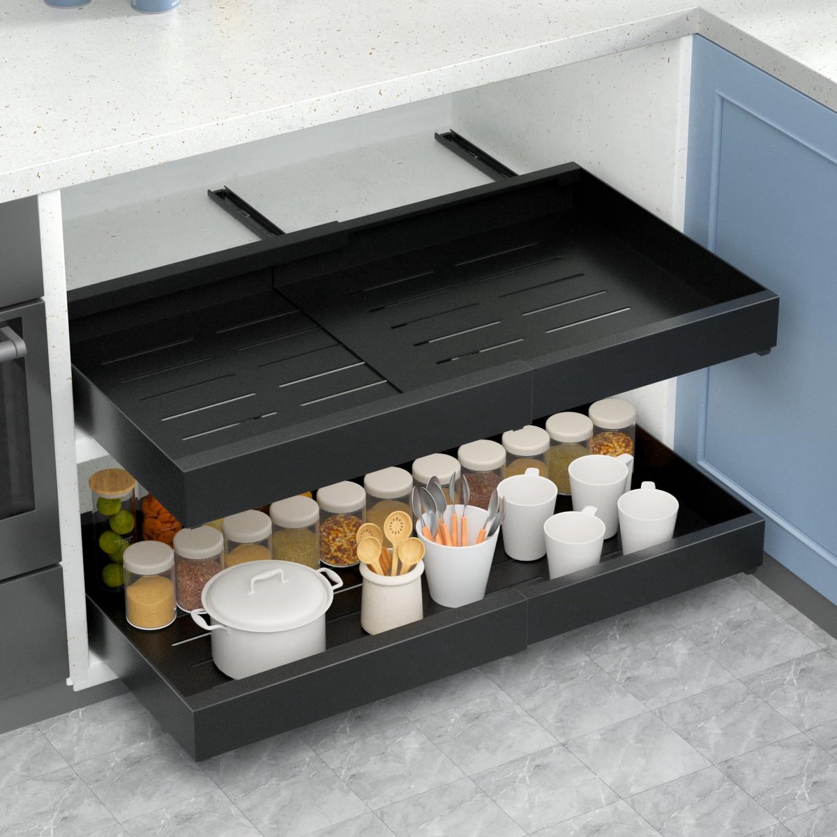 Ibenzoa® Verstelbare Uittrekbare Lade - Multifunctioneel Keukenorganisator