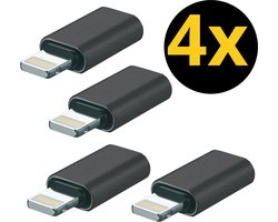 Set van 4 - Lightning naar USB-C Adapter - Aluminium Design - Staza