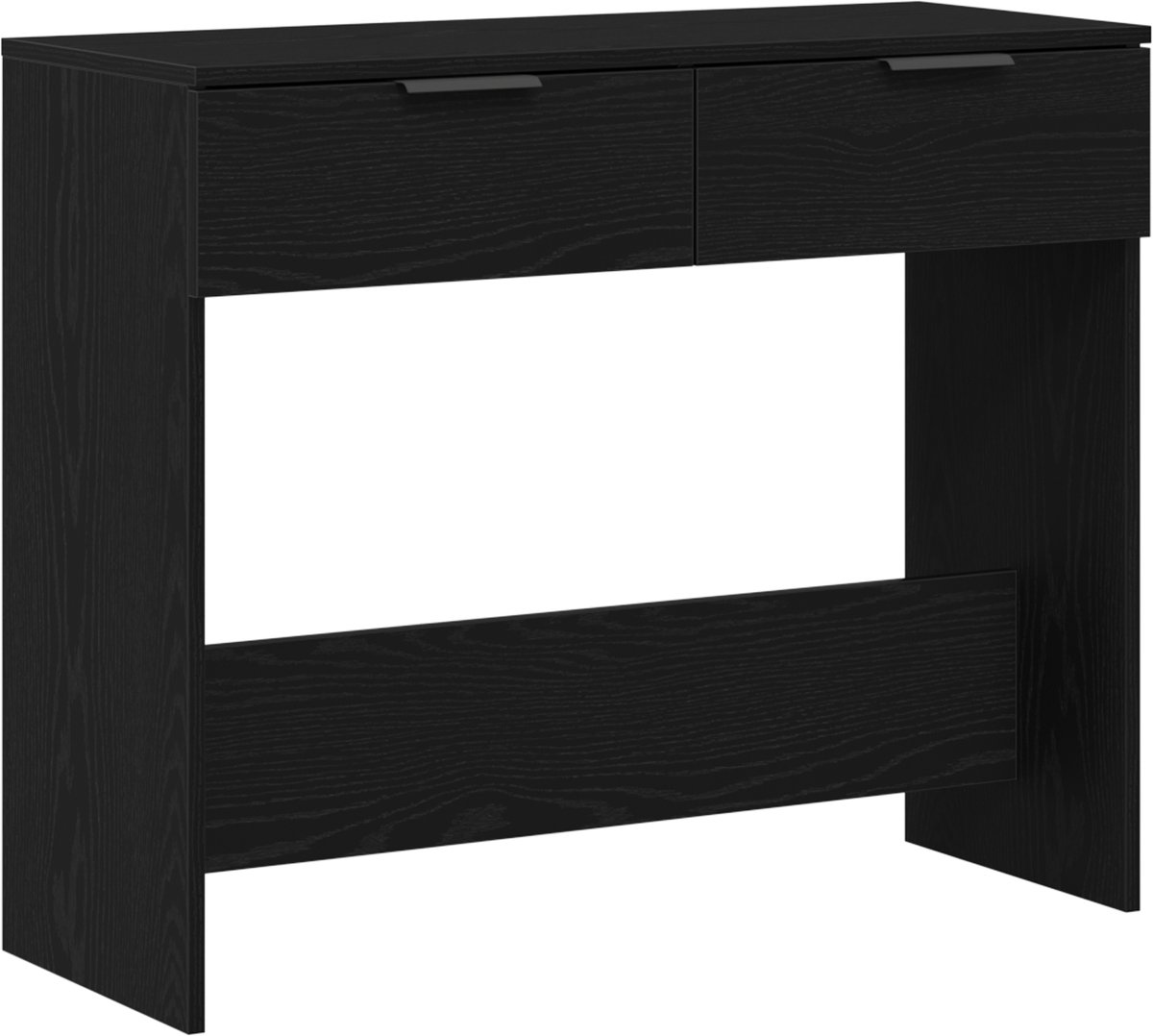 vidaXL Wandtafel - Zwart - Eiken - 30 - x - 36 - x - 75 - cm - Bewerkt - hout Zwart eiken