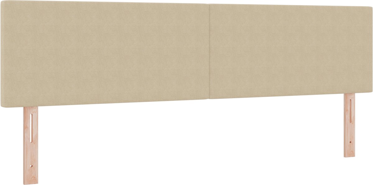 vidaXL Hoofdbord - Lichtgroen - Grijs - 180 - cm - Corduroy - stof Lichtgroen grijs