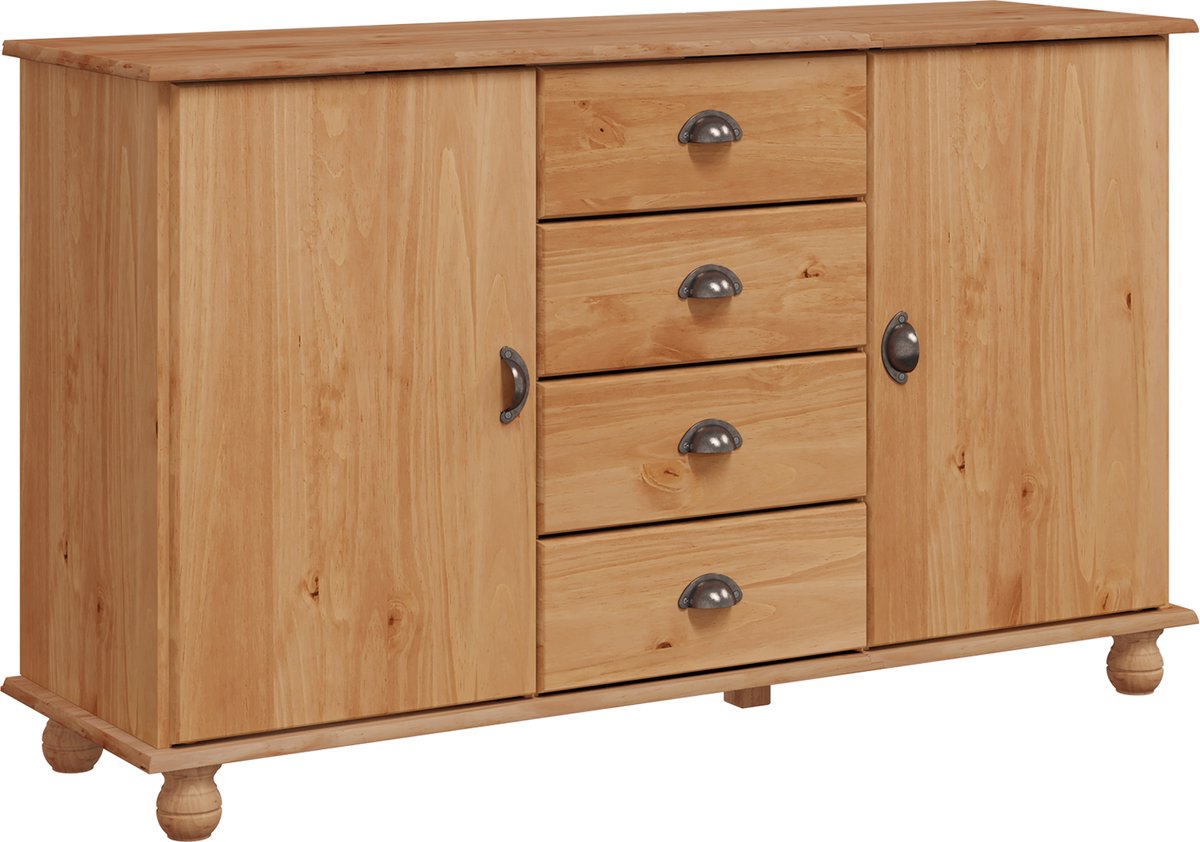 vidaXL - Dressoir - met - lade - ASKIM - 133,5 - x - 40 - x - 79 - cm - Massief - grenenho