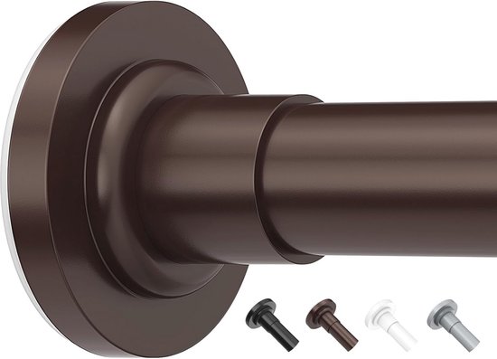 Tringle à Rideaux Télescopique Sans Perçage - Ajustable 71 à 165 Cm - Acier Inox - Blanche - Pour Salle De Bain, Penderie, Balcon