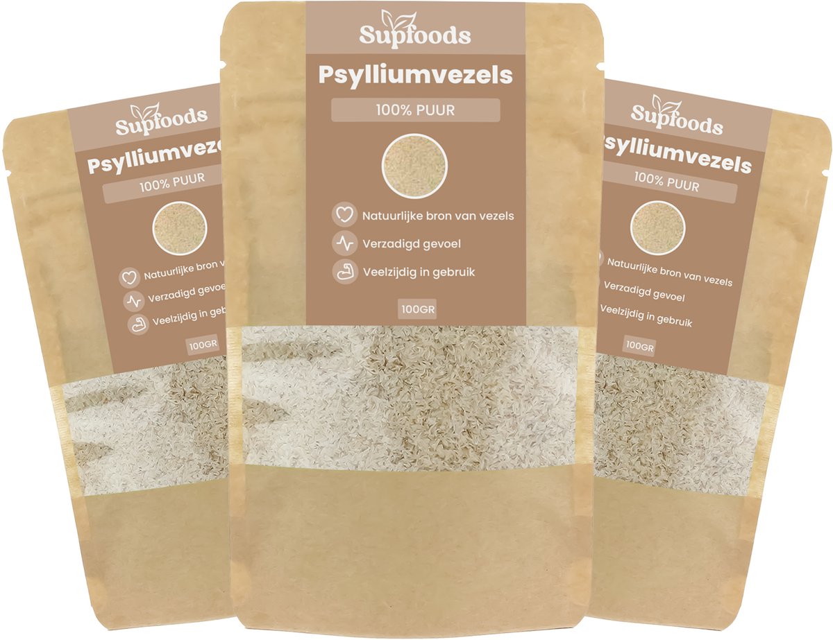 Goedkoopste Psylliumvezels 100 Puur - 500gram - Psyllium Husk of Vlozaad is rijk aan IJzer, Magnesium en Calcium - Vezel supplement - Psylliumvezels voor Smoothies, Yoghurt of Bakken