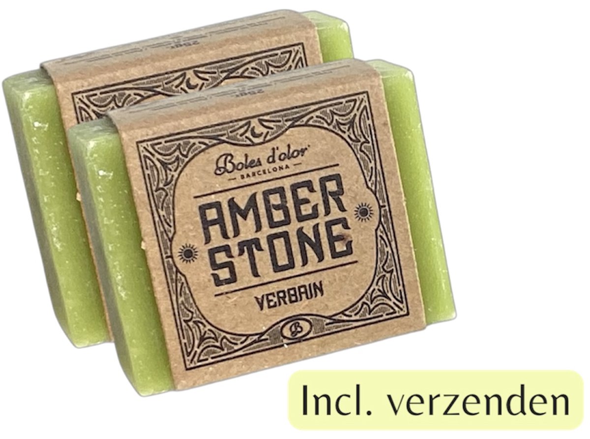 Amberblokjes 2x 'Boles d'olor Verbain' - Incl. verzenden - Citrus - Citroen - Amber stone blokjes - Geurblokje - Geurzakjes - Geurverfrisser - Luchtverfrisser - Huisparfum - Parfum - Fris - Wc - Toilet - Kleding - Kast - Lade - Geurbrander