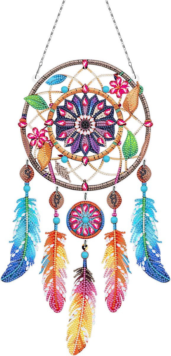 Adorzy Diamond Painting Dromenvanger – Dreamcatcher - Diamond Painting Volwassenen – Diamond Painting Kinderen –Muurdecoratie – Wanddecoratie