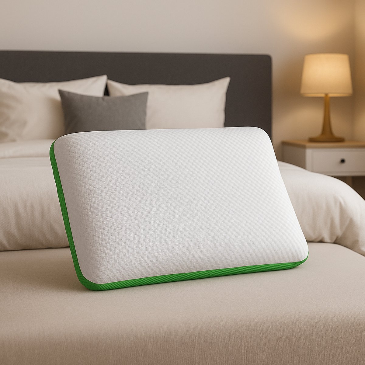 Nordeliv Memory Foam Hoofdkussen – Ergonomisch & Ademend – 60x40x14 cm – Met Wasbare Hoes – Orthopedisch Kussen