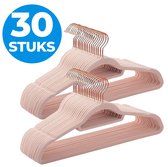 ACAZA Kledinghangers - Roze met Rosé-Gouden haak - Kleerhangers - Broekhanger - 30 Stuks - Volwassenen - Anti Slip - Sterk Materiaal - Fluweel/Velvet - Kledinghangers Fluweel