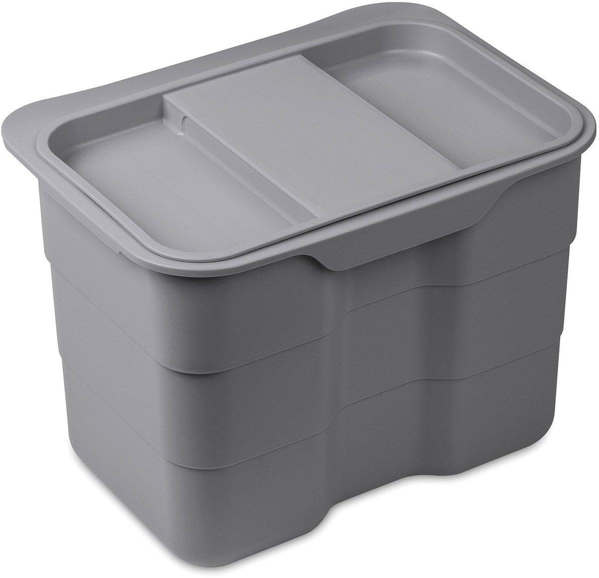ESSENZA BIOBIN - Afvalbak met deksel - 4,2 liter - GRIJS - Kunststof - EASY CLEAN - voor op het aanrecht