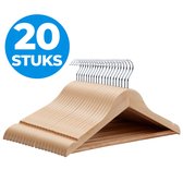 ACAZA Kledinghangers - Kleerhangers - 20 Stuks - Kinder/Kinderen - 100% FSC-Gekeurd Duurzaam Hout - Lichte Eik Kleur