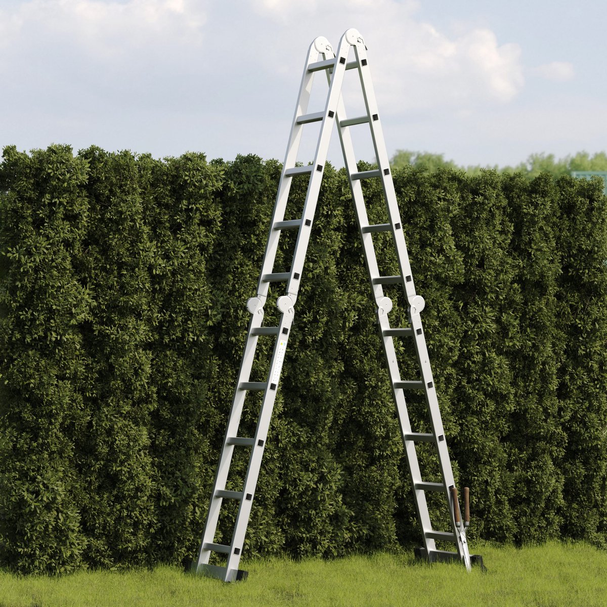 RMBO - Multifunctionele Vouwladder 4x5 - Vouwladder - 5,82 m lang - Compact en Draagbare ladder - 13 standen - Geschikt voor Particulier en Professioneel Gebruik - Max. Belasting 150 kg, EN 131.6 – foto 6