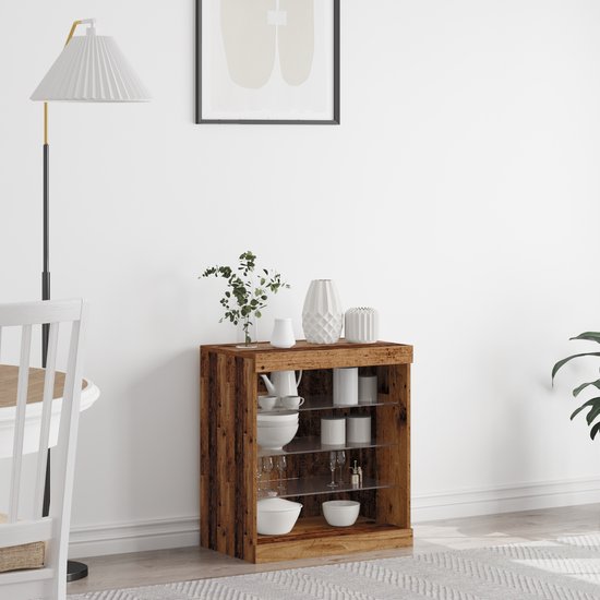 vidaXL - Keukenkast - aan - de - muur - Oud - Hout - 60 - x - 31 - x