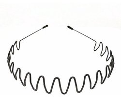New Age Devi - Wave Sport Diadeem | Mannen | Tanden | Sport haarband | Volwassenen | Metaal | Zwart | 41 cm