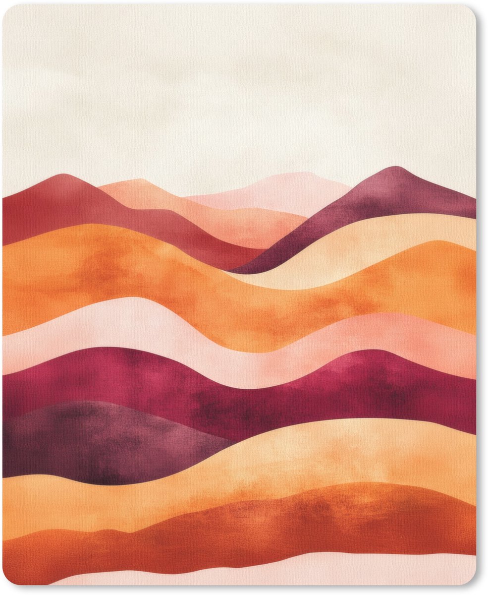 Muismat 19x23 cm - Mousepad Abstract - Landschap - Golven - Muismatten