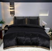 dekbedovertrek Dentelle - Zwart - Double - 200x220cm - 2 taies d'oreiller 60x70cm