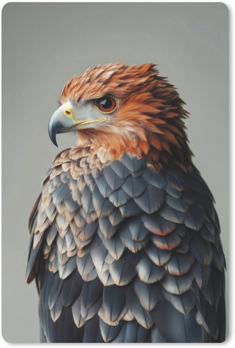 Muismat 18x27 cm - Mousepad Vogel - Realistisch - Veren - Bruin - Muismatten