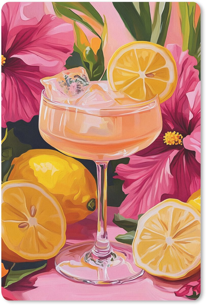 Muismat 18x27 cm - Mousepad Drink - Bloemen - Yellow - Muismatten