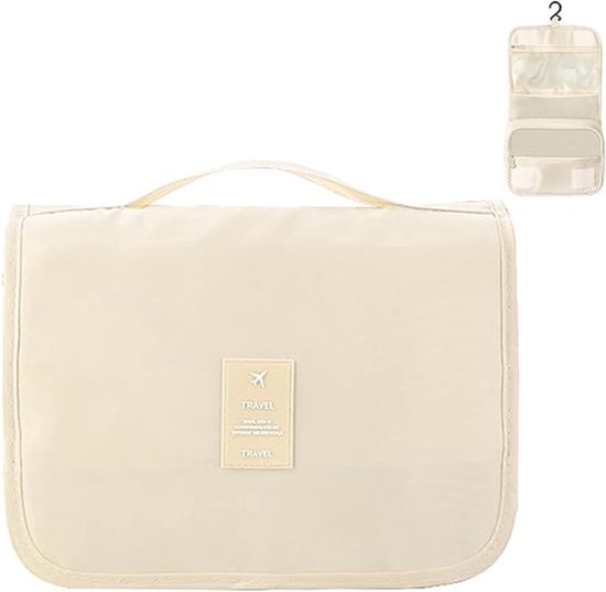 Trousse de toilette de voyage beige avec crochet, organiseur de pochette de voyage pour articles de toilette, Accessoires de vêtements pour bébé de Camping et de Voyages , trousse de Toilettes pour femmes et hommes