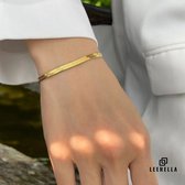 Leerella Luxe Goudkleurige Slangarmband – Elegante Roestvrijstalen Damesarmband, Perfect Cadeau voor Moederdag, Valentijnsdag of Verjaardag